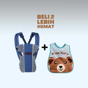 paket bundling 2 pcs gendongan + slabber || free kertas kado