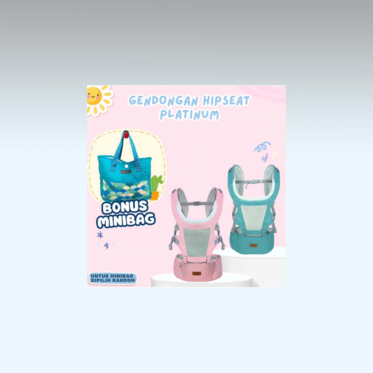 gendongan hipseat baby scots platinum hs1953 free minibag